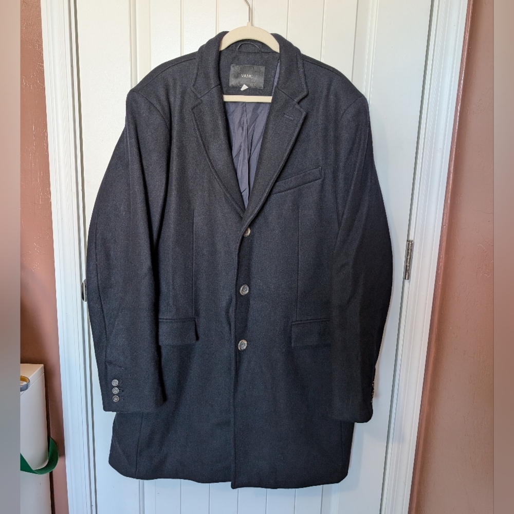 Vane Men's Wool Blend Peacoat XLarge Navy